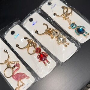 4  Keychain Collection with Colorful Bears and Flamingo